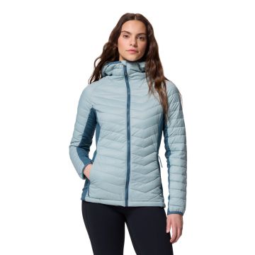 Kurtka ocieplana damska Columbia Powder Pass™ II Hybrid Hooded Jacket - Crushed Blue, Everblue 1
