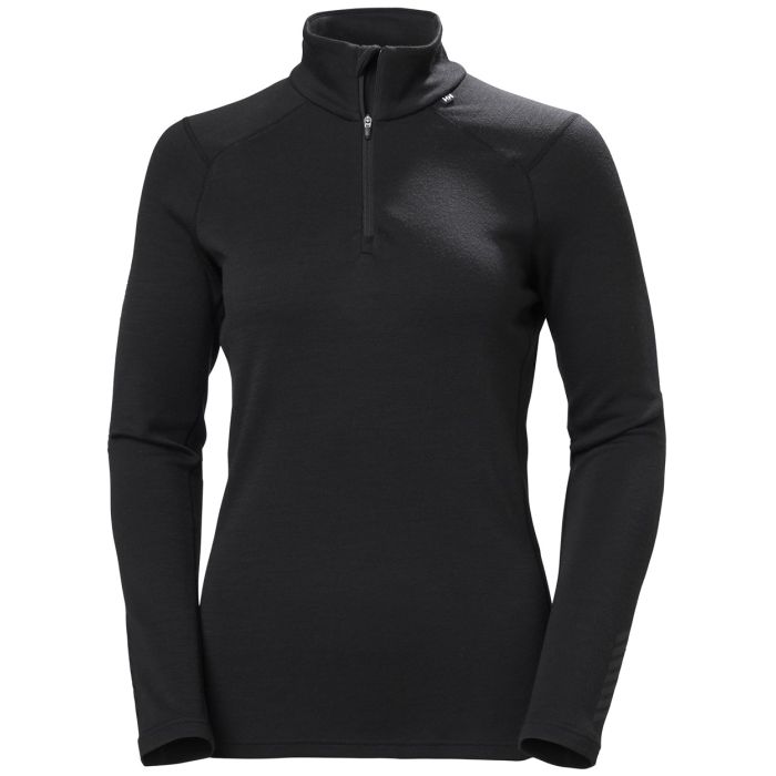 Helly Hansen W LIFA MERINO MIDWEIGHT 1/2 ZIP - Black