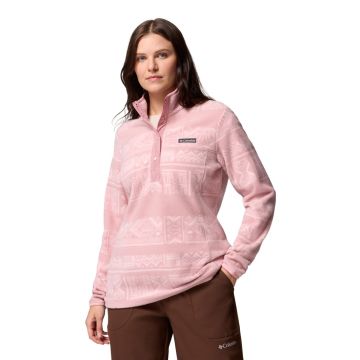 Polar damski Columbia Benton Springs™ Printed Half Snap - Eraser Pink Deschutes Days 1