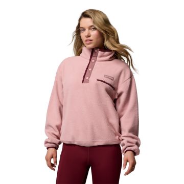 Bluza polarowa damska Columbia Helvetia™ II Cropped Half Snap Fleece - Eraser Pink, Fig, Rich Wine 1