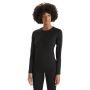 Koszulka termoaktywna damska Icebreaker Merino 200 Oasis LS Crewe - Black