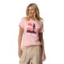 Koszulka szybkoschnąca damska Columbia Ruby Springs™ Graphic Fitted SS - Pink Sand, Get Hiked