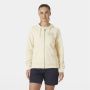 Bluza bawełniana damska Helly Hansen LOGO FULL ZIP HOODIE 2.0 - Cream