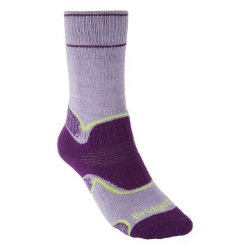 Skarpety damskie Bridgedale Midweight Merino Performance Boot - Lilac/Purple 1