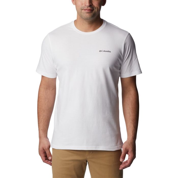 T-shirt bawełniany męski Columbia North  Cascades™ Short Sleeve Tee - White