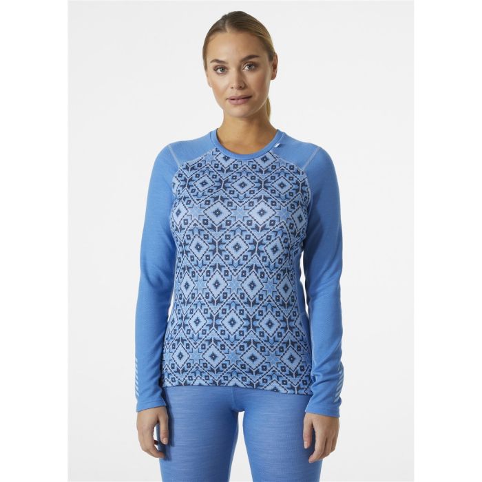 Helly Hansen LIFA MERINO MIDWEIGHT GRAPHIC CREW - Ultra Blue