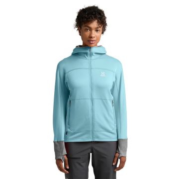 Bluza polarowa damska Haglöfs Betula Hood - Frost Blue/Concrete 1