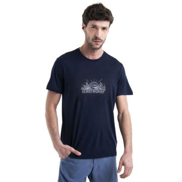 Koszulka termoaktywna męska Icebreaker IB Grown Naturally Merino 150 Tech Lite III SS Tee - Midnight Navy
