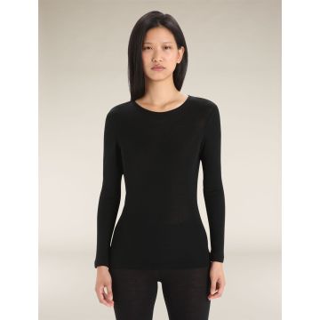 Koszulka termoaktywna damska Icebreaker Merino 175 Everyday LS Crewe - Black