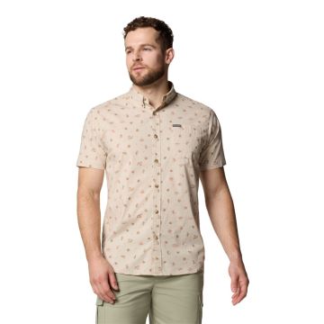 Koszula bawełniana męska Columbia RAPID RIVERS™ PRINTED SHORT SLEEVE SHIRT - Dark Stone Deserted