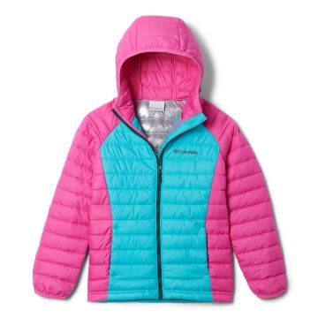 Kurtka ocieplana dziewczęca Columbia Powder Lite™ Girls Hooded Jacket - Geyser