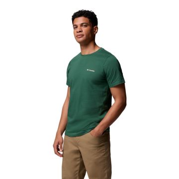 T-shirt bawełniany męski Columbia Rapid Ridge™ Back Graphic Tee II - Rain Forest