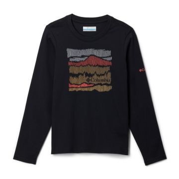 Longsleeve bawełniany chłopięcy Columbia Dobson Pass™ LS Graphic Tee - Black, Hillscape