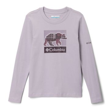 Koszulka bawełniana dziewczęca Columbia Hazelded Hill™ LS Graphic Tee - Lavender Pearl