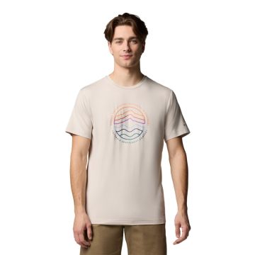 Koszulka szybkoschnąca męska Columbia KWICK HIKE™ GRAPHIC SS TEE - Dark Stone Heather, Peaked Lifestyle