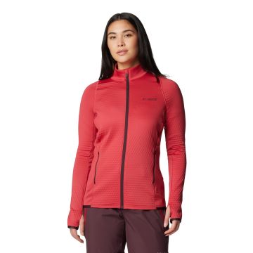 Polar szybkoschnący damski Columbia Crystal Leaf™ Omni-Heat™ Helix Full Zip - Daredevil