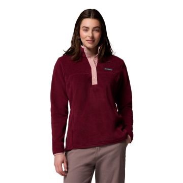 Polar damski Columbia Benton Springs™ Half Snap Pullover II - Rich Wine, Eraser Pink