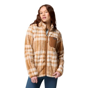 Bluza polarowa damska Columbia West Bend™ Print Full Zip II - Camel Brown Herringplaid