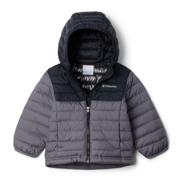 Kurtka ocieplana chłopięca Columbia Powder Lite™ II Hooded Jacket - City Grey