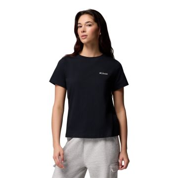 Koszulka bawełniana damska Columbia Rolling Bend™ Graphic SS - Black, Framed Diamond