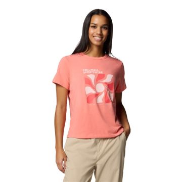 Koszulka szybkoschnąca damska Columbia SUN TREK™ GRAPHIC SS III - Alpenglow, Wavy Rays