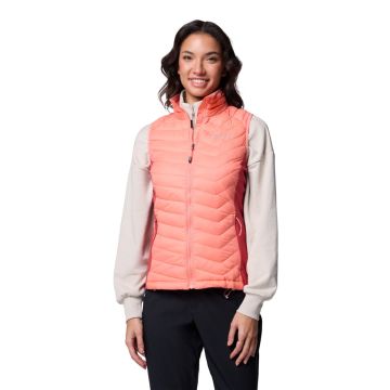 Kamizelka ocieplana damska Columbia POWDER PASS™ II HYBRID VEST - Alpenglow, Daredevil