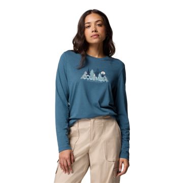 Longsleeve bawełniany damski Columbia Ruby Springs™ Graphic LS Tee - Everblue