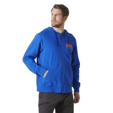 Bluza bawełniana męska Helly Hansen Logo Full Zip Hoodie 2.0 - Cobalt 2.0