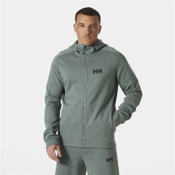 Bluza bawełniana męska Helly Hansen HP Tech Sweat Full-Zip Hooded Jacket - Grey Cactus