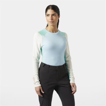 Longsleeve z merynosa damski Helly Hansen Lifa Merino Midweight Crew - Light Cyan