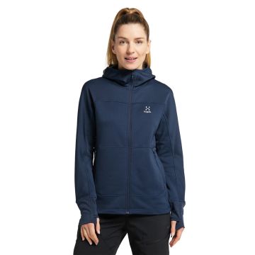 Bluza polarowa damska Haglöfs Betula Hood - Tarn Blue