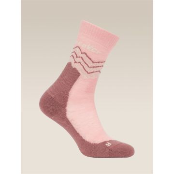 Skarpety damskie Icebreaker Hike+ Medium Crew Across the Peaks - Blush/Summit