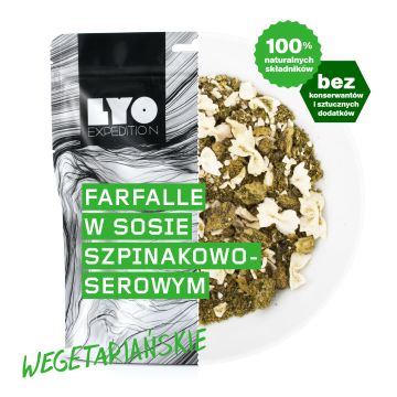 LyoFood Danie wegetariańskie mała porcja - Farfalle w sosie szpinakowo-serowym