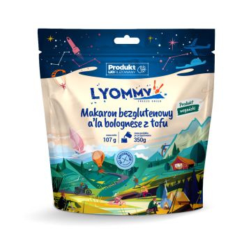 Lyommy danie 350 g - Makaron bezglutenowy a’la bolognese z tofu