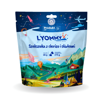 Lyommy danie 275 g - Szakszuka z chorizo i oliwkami